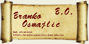 Branko Osmajlić vizit kartica